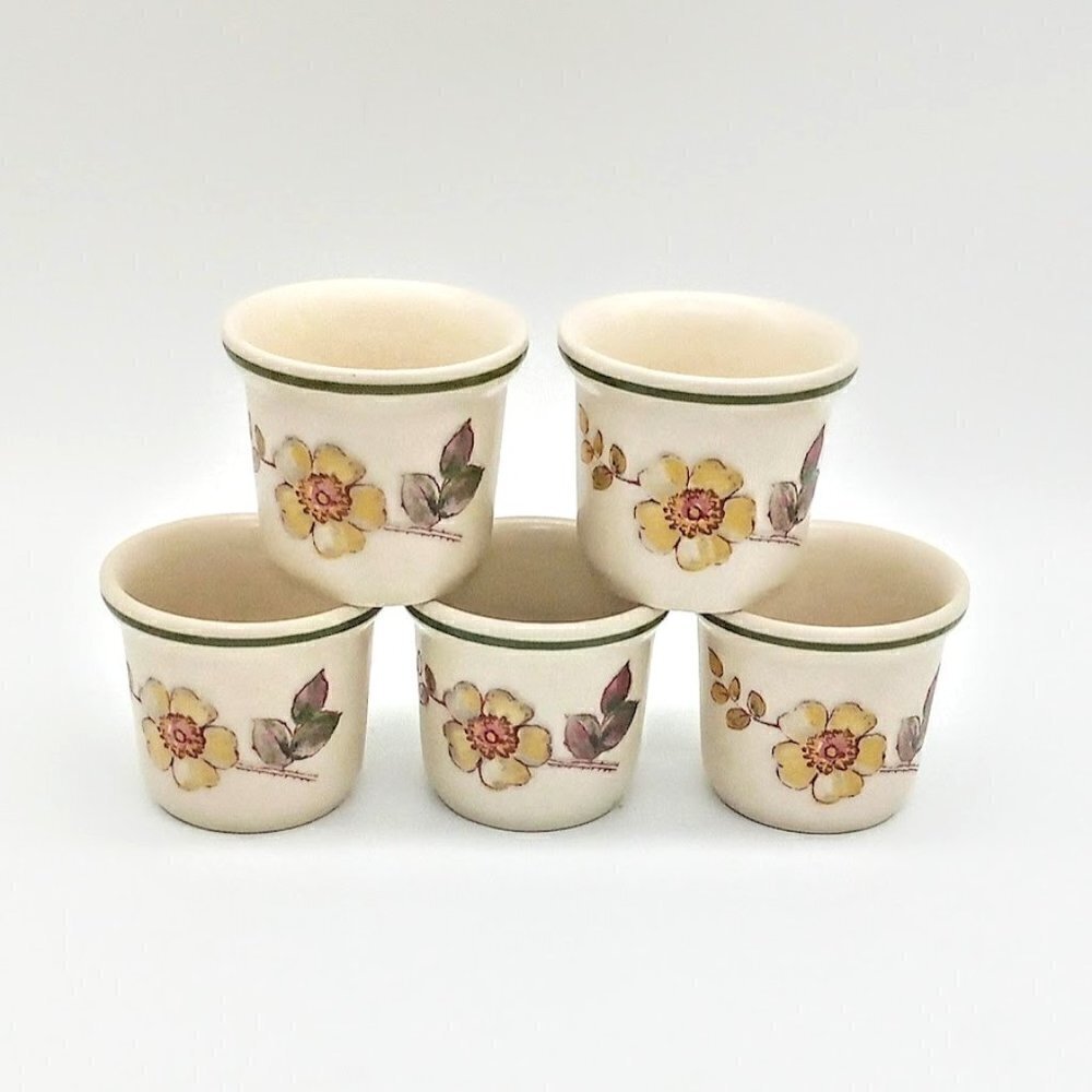 Vintage Marks & Spencer Autumn Leaves Ceramic Egg Cups (5)